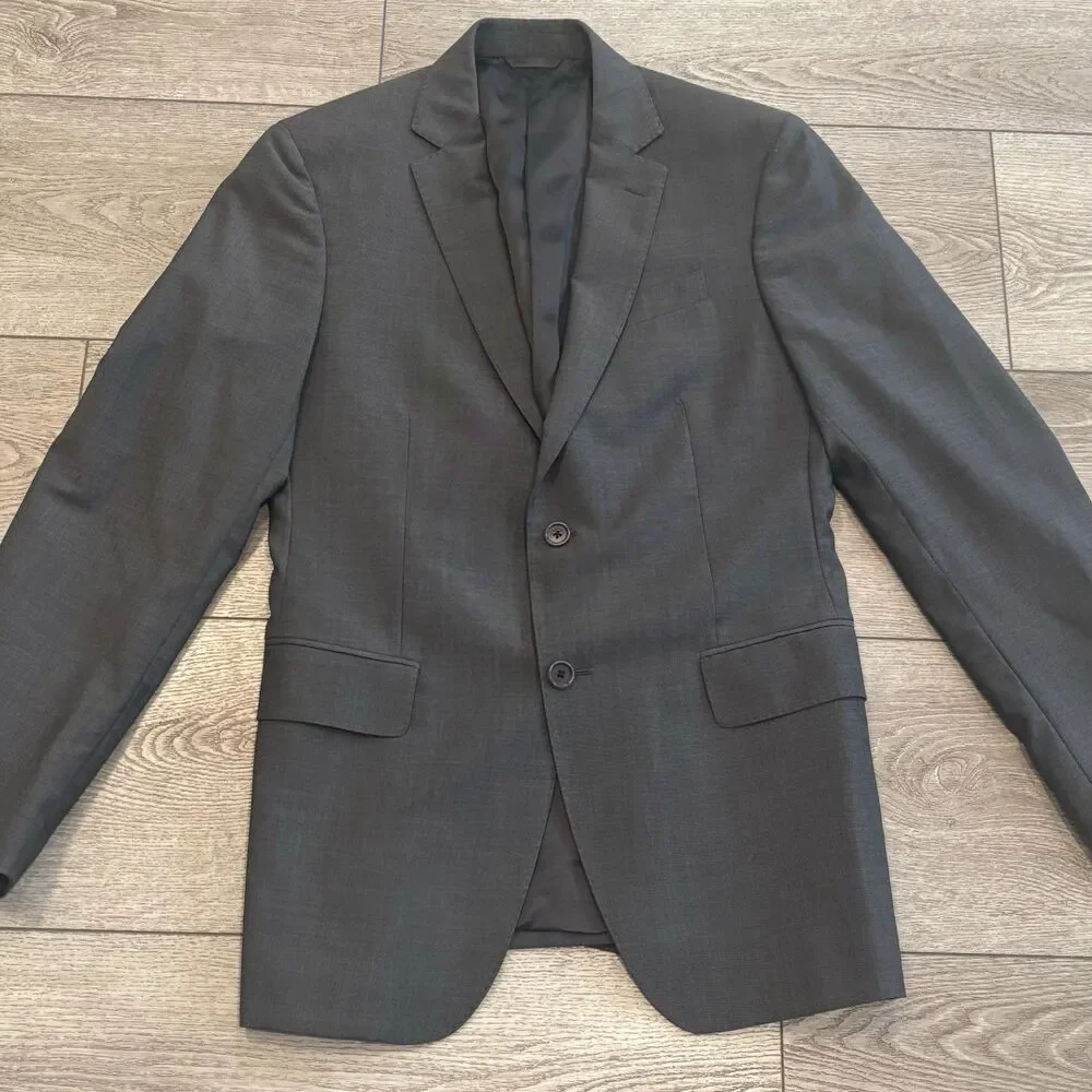 John Varvatos Hampton Wool Mohair‎ Gray  Jacket Men's 46 Blazer Sport Coat